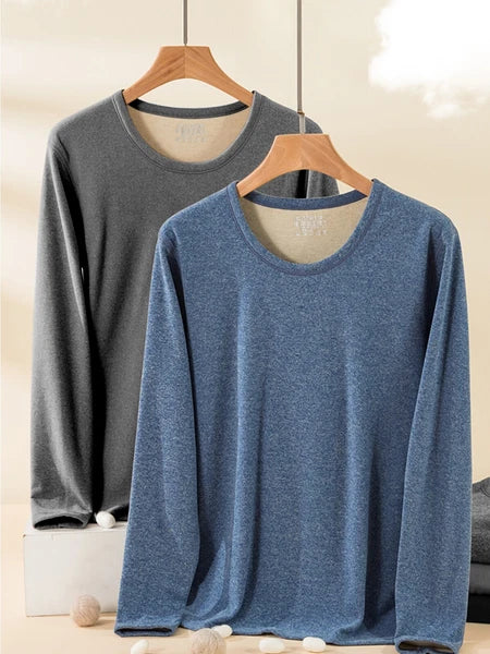 Men's Cashmere & Silk Lined Thermal Pajama Set Soft Underwear Set Long Johns