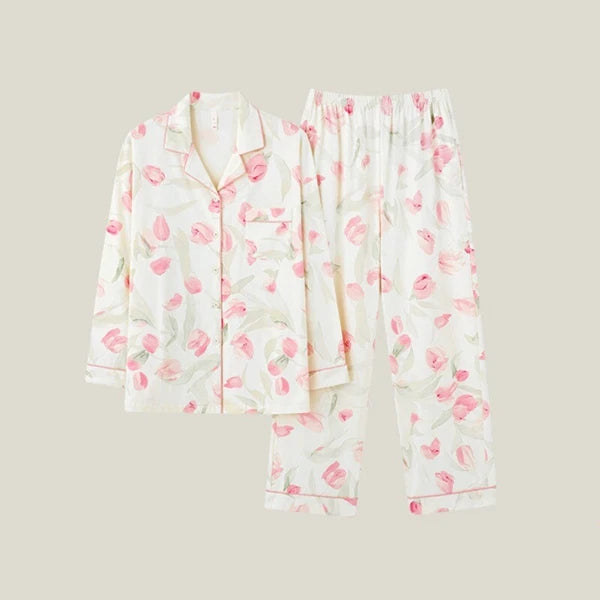 Women's Tulip Pajamas Soft Comfortable Autumn Homewear Sleepwear-