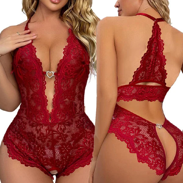 Women's Sexy Lingerie Bodysuit Dress Lace Lingerie Babydoll Nightwear Sleepwear