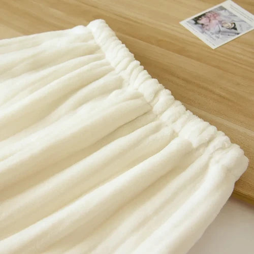 Warm Coral Fleece Pajamas Women Flannel Couple  Lapel Home Men's Sleepwear Suit