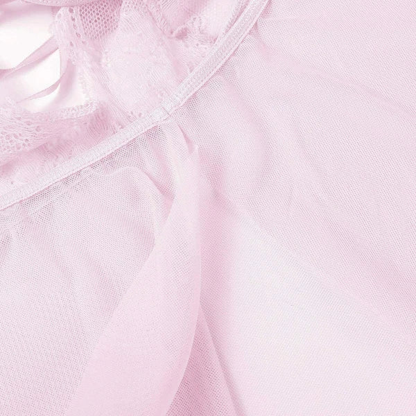 Women Sexy Lingerie Lace Babydoll V Neck Chemise Teddy Strap Sleepwear Panty Set