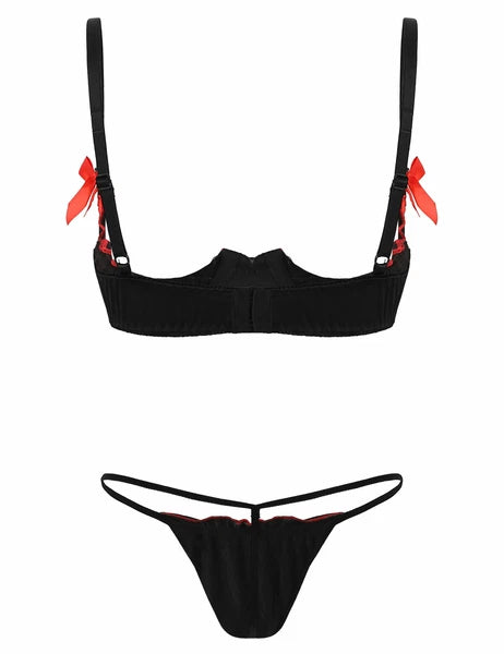 Women's G-string Sexy Lingerie Nightwear Lace Thong Bra Set Underwear Babydoll