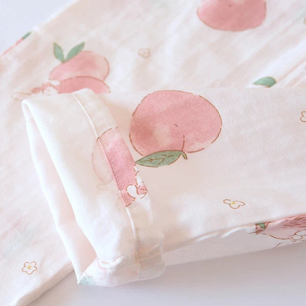 Women Pajamas Set 100% Cotton Printed Sleepwear Casual Nightwear Gauze Home Wear