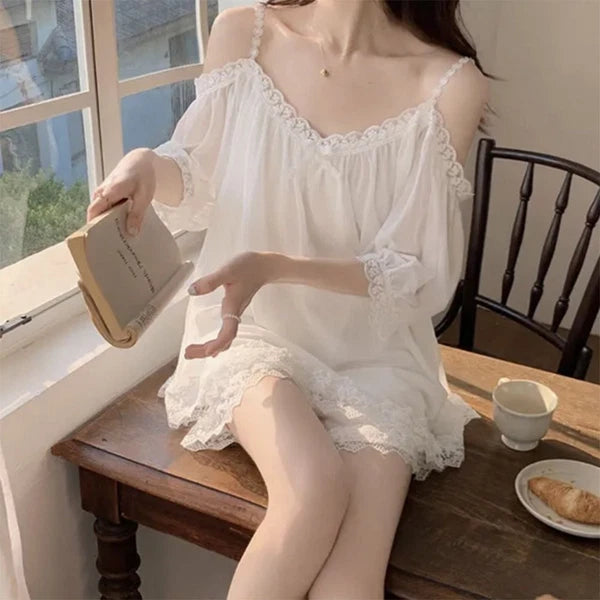 Off Shoulder Suspender Shorts Pajama Suit Women's Sleepwear Sets  Summer