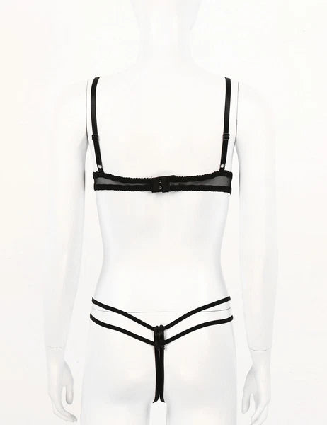 Women's Floral Lace Lingerie Set Bra G-string Thong Babydoll Nightwear Sleepwear