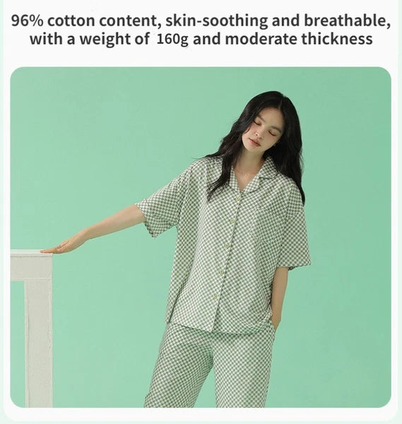 Fashion Women's Pajamas Set Short Sleeve Cool Antibacterial Comfortable Homewear Homewear-