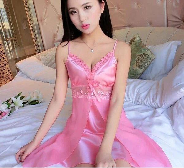 Women's Satin Pyjamas Set Short Sleeve Button-Down Sleepwear Silk PJS Loungewear