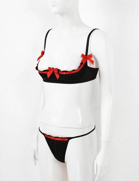 Women's G-string Sexy Lingerie Nightwear Lace Thong Bra Set Underwear Babydoll