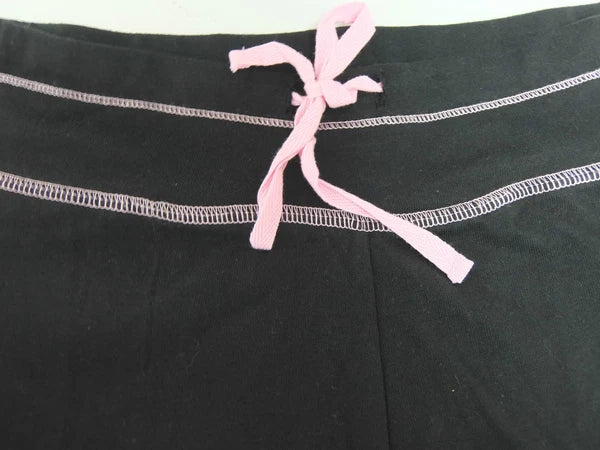 Ladies LOUNGER Pyjama Set PINK Long Sleeve Top BLACK Bottoms BODY BLEU Jersey PJ