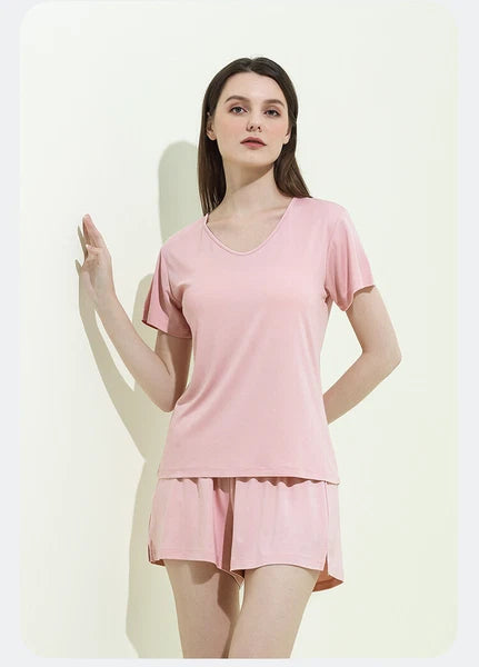 Women's Pajama Set Simple Casual Summer Comfortable Breathable Short Sleeve