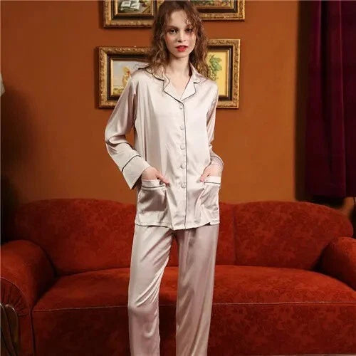 100% Silk Pajamas Women's Silk Pajamas Mulberry Silk Pajamas Pants Set