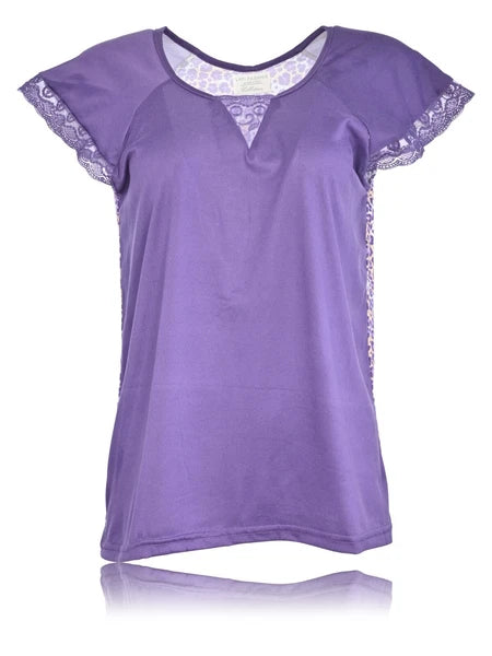 JEFFRICO Womens Capri Pajama Set 2 Piece Short Sleeve Top & Capri Pants 5035C