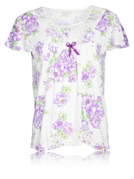 JEFFRICO Womens Capri Pajama Set 2 Piece Short Sleeve Top & Capri Pants 812C