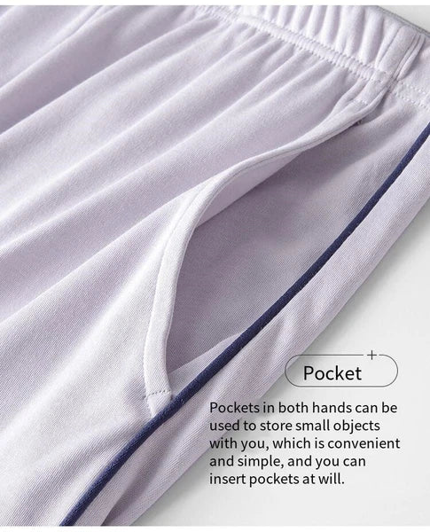 Women Antibacterial Pajamas Set Long Sleeve Dust Mite Resistant Long Pants-