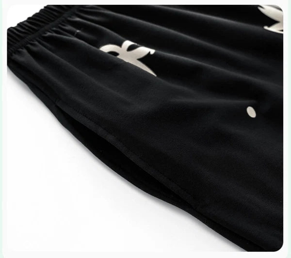 Women's Pajamas Set Long Sleeve Cardigan Bow Print Comfortable Antibacterial Homewear-