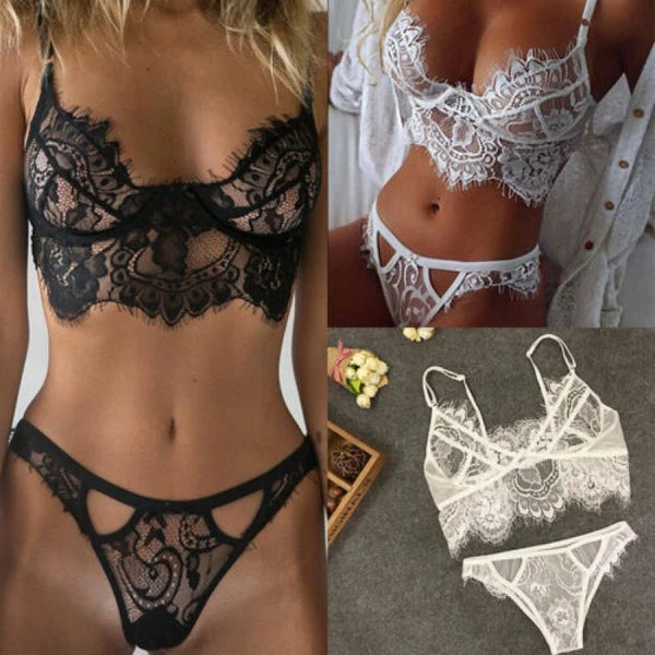Women Sexy Lingerie Sets Hollow Out Suit Mini Teddy Babydoll Bodysuit Underwear