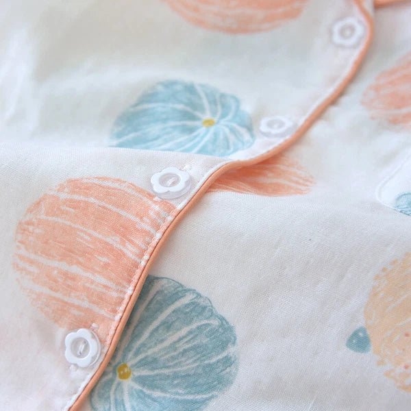 Women Pajamas Set 100% Cotton Printed Sleepwear Casual Nightwear Gauze Home Wear