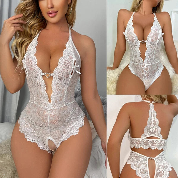 Women's Sexy Lingerie Bodysuit Dress Lace Lingerie Babydoll Nightwear Sleepwear
