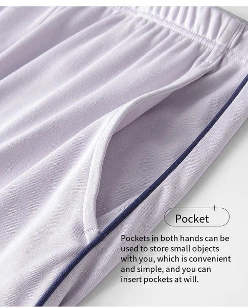 New Summer Women's Antibacterial T-Shirt Bermuda Comfortable Casual Size Pajamas Set-