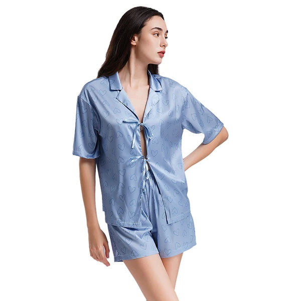 Women Nightwear Casual Pajamas Set Soft Sleepwear Ice Cool Homewear Summer