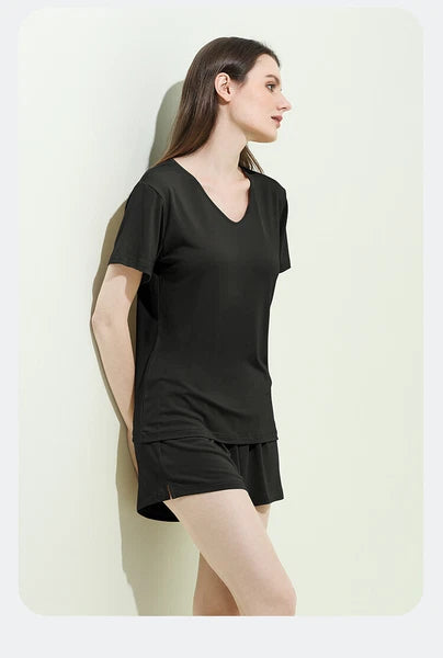 Women's Pajama Set Simple Casual Summer Comfortable Breathable Short Sleeve