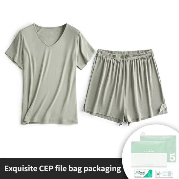 Women's Pajama Set Simple Casual Summer Comfortable Breathable Short Sleeve