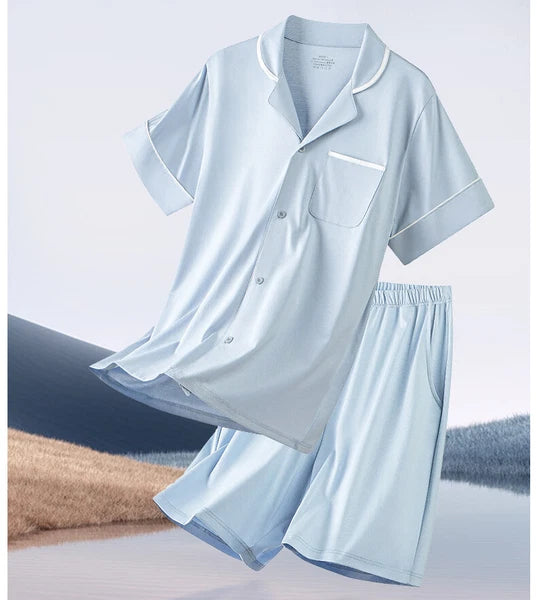 Summer Women's Pajamas Set Breathable Comfortable Comfort Thin Cool Short Sleeve Shorts-