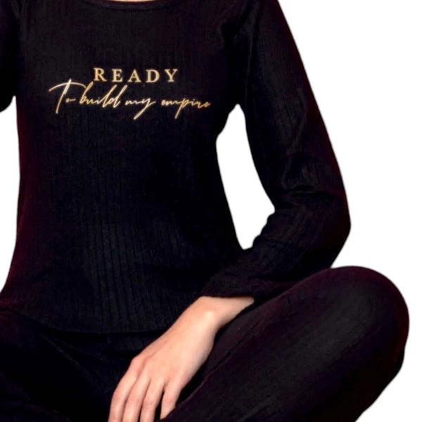 Joblot Ladies Pyjama Set Pyjamas With Long Sleeve And Trousers Homewear M-2XL-