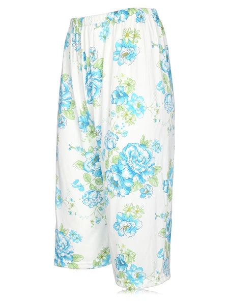 JEFFRICO Womens Capri Pajama Set 2 Piece Short Sleeve Top & Capri Pants 812C