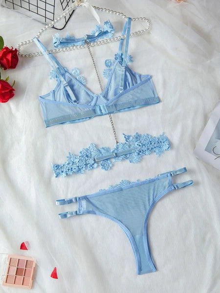 Women Sexy Lingerie Sleepwear Underwear Nightwear Babydoll Lace Bra Thong Set US