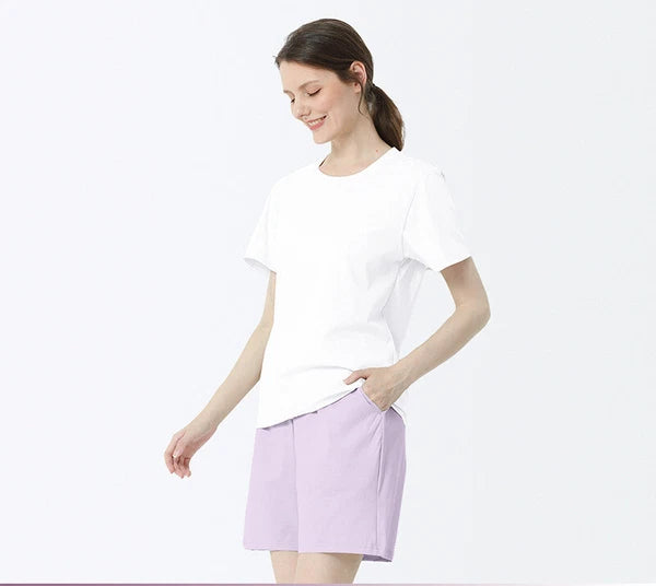 Summer Women's Cotton Antibacterial Thin Suitable Home Trip Pajamas Set-