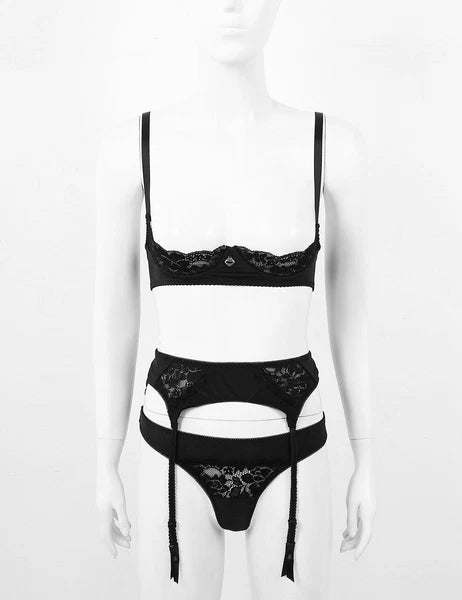 Women's G-string Sexy Lingerie Nightwear Lace Thong Bra Set Underwear Babydoll