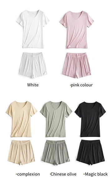 Women's Pajama Set Simple Casual Summer Comfortable Breathable Short Sleeve