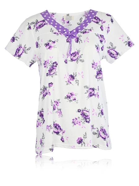 JEFFRICO Womens Capri Pajama Set 2 Piece Short Sleeve Top & Capri Pants  801C