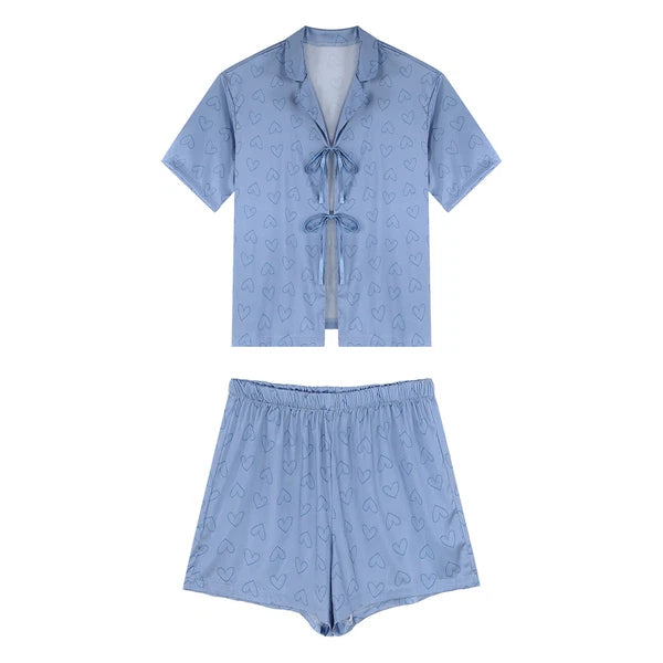 Women Nightwear Casual Pajamas Set Soft Sleepwear Shiny Homewear Comfortable