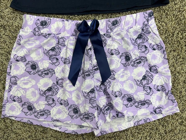 Women's talulah blue top with purple shorts  pajama set