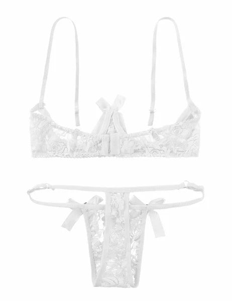 Women's G-string Sexy Lingerie Nightwear Lace Thong Bra Set Underwear Babydoll
