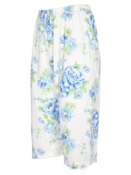 JEFFRICO Womens Capri Pajama Set 2 Piece Short Sleeve Top & Capri Pants 812C