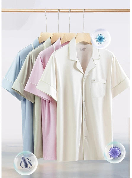 Breathable Comfort New Women Pajama Set Summer Thin Cool Short Sleeve Shorts-