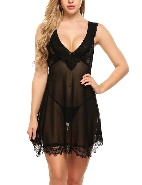 Sexy Women Lingerie Lace Sleepwear Teddy Babydoll Underwear Nightgown Dress Set