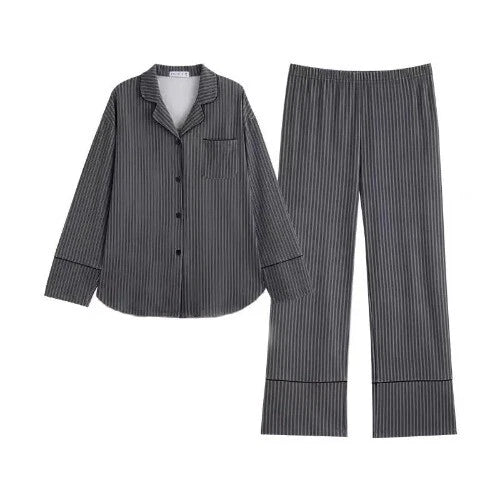 Pajama Set Women Homewear Striped Minimalist Leisure Fashion Comfortable Loose