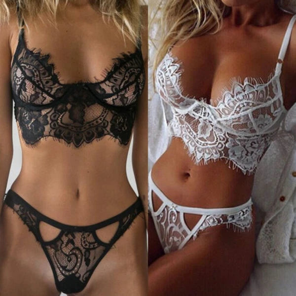 Women Sexy Lingerie Sets Hollow Out Suit Mini Teddy Babydoll Bodysuit Underwear