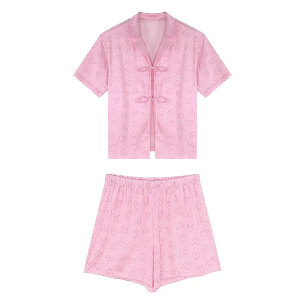 Women Nightwear Ice Cool Pajamas Set Silky Satin Sleepwear Soft Homewear Pants