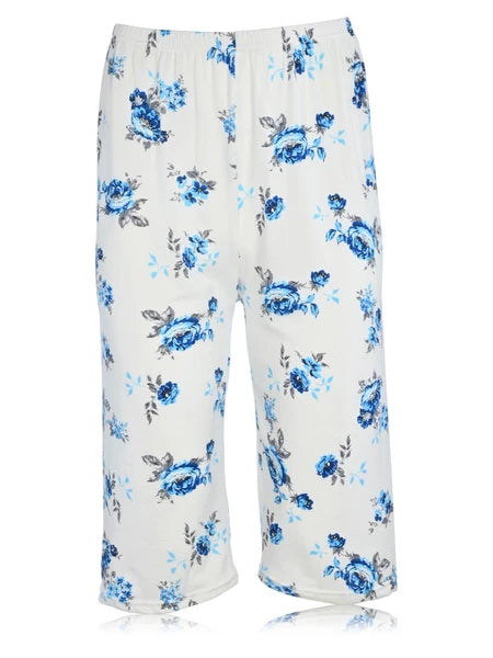 JEFFRICO Womens Capri Pajama Set 2 Piece Short Sleeve Top & Capri Pants  801C