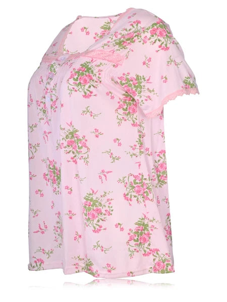 JEFFRICO Womens Capri Pajama Set 2 Piece Short Sleeve Top & Capri Pants 5201C