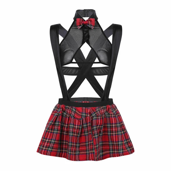 Women School Girl Sexy Lingerie Student Uniform Cosplay Underwear Lace Dress Set