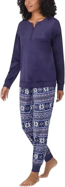 Nautica Women's 2 Piece Fleece Pajama Sleepwear Set(1812934)