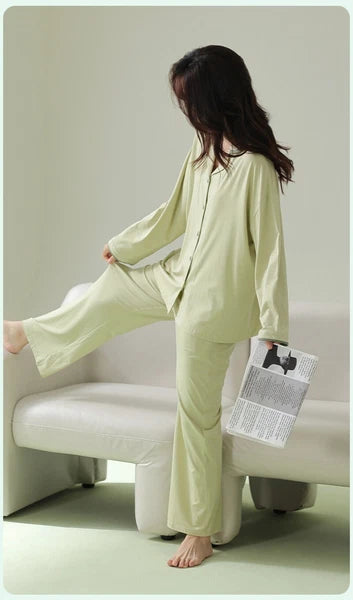 Women's Pajamas Antibacterial Dust Mite Resistant Solid Color Homewear Pajamas-