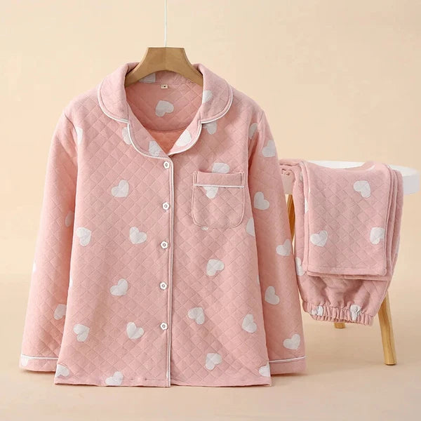 2023 Women's Pajamas Suit Cardigan Winter Pyjamas Sets Home Clothes Sleepwear