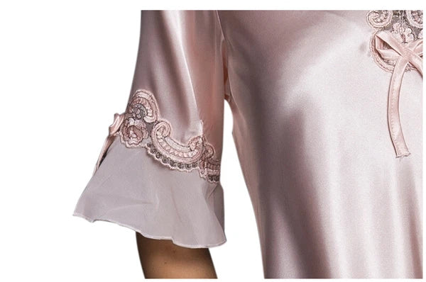 Women Satin Silk Lace Dress Sleepwear Lingerie Short Mini Nightdress Nightgown
